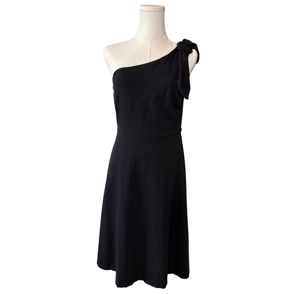Banana Republic Black One Shoulder Tie A-Line Cocktail Dress with Pockets Size 4
